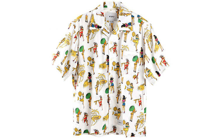 WTAPS WTAPS Shirts Men's Yellow Lapel Moderate Hawaii
