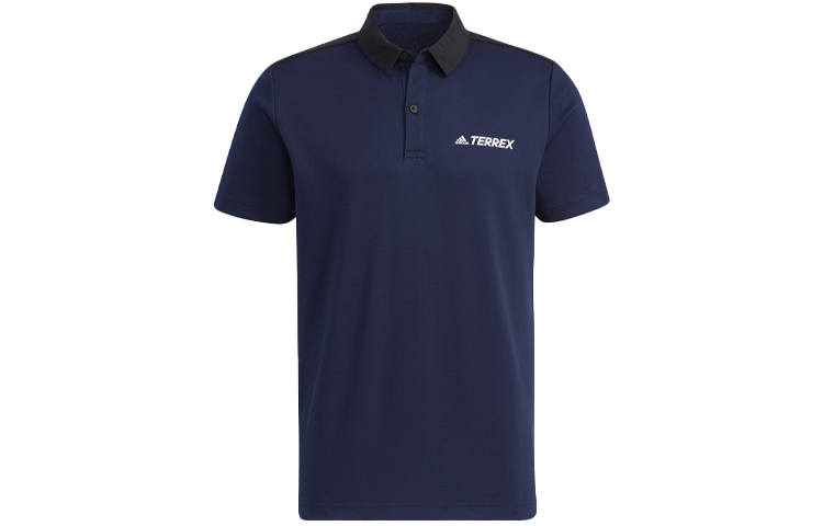 Adidas Adidas Polo Shirts Men's Navy Polo Collar Moderate Straight Fit