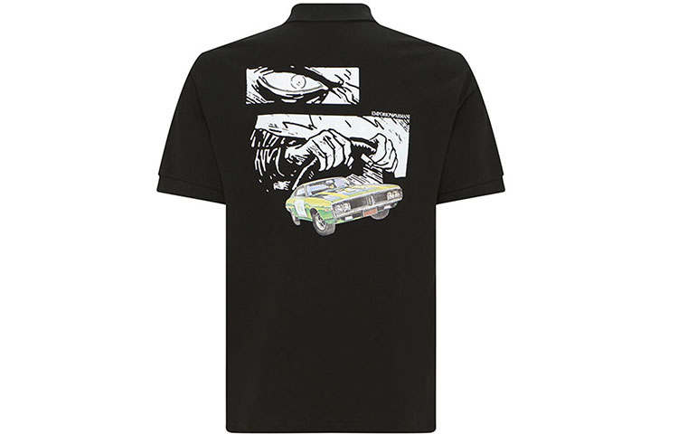 EMPORIO ARMANI SS22 Polo Shirt Men's Black
