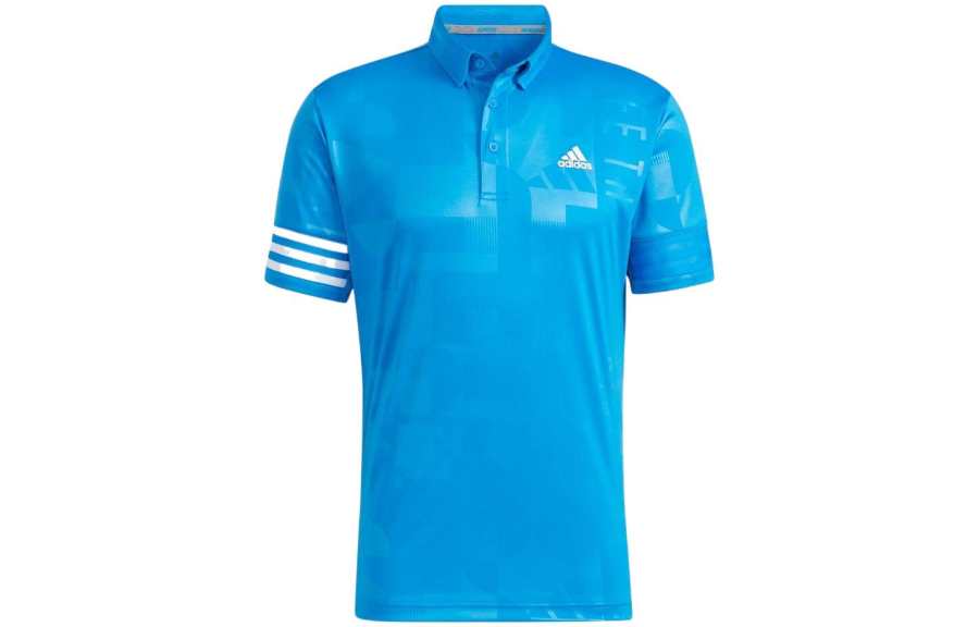 Adidas Adidas Polo Shirts Men's Blue Polo Collar Moderate Straight Fit