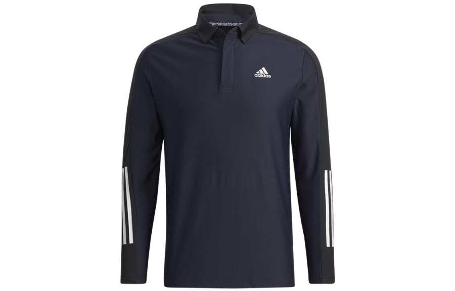 Adidas Adidas Polo Shirts Men's Black Polo Collar Moderate Straight Fit