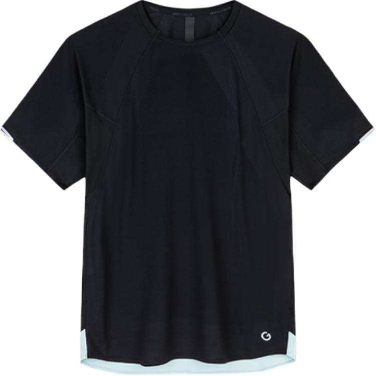 ANTA T Shirts Men's Black Crew Neck Moderate Straight Fit