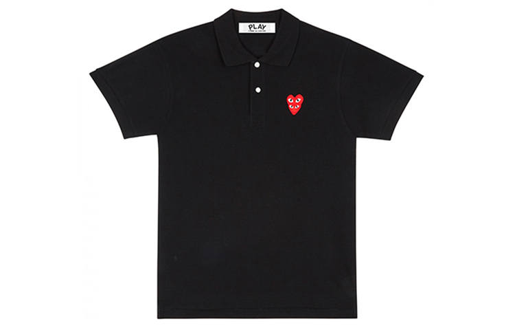 CDG Play CDG Play Stacked Heart Polo Black