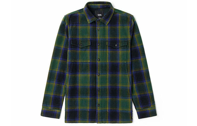 Vans Vans Shirts Men's Green Pointed Collar Moderate Other