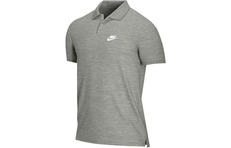 Nike Nike Polo Shirts Men's Gray Polo Collar Moderate Straight Fit