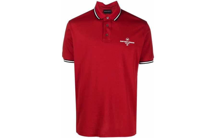 EMPORIO ARMANI SS22 Polo Shirt Men's Red