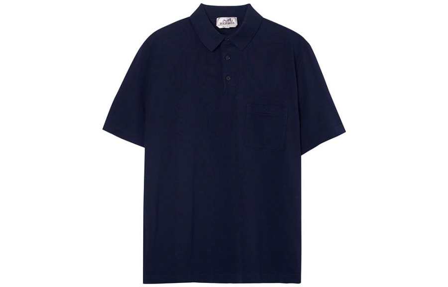 HERMES Polo Shirt Men's Marine Blue