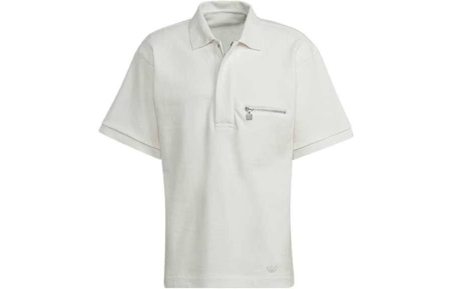 Adidas Originals Blue Version Collection Polo Shirts Men's Pink White Polo Collar Moderate Straight Fit