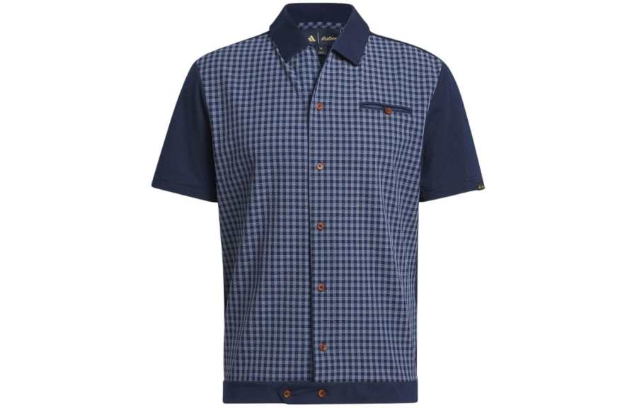 Adidas Adidas Shirts Men's Dark Blue Cuban Collar Moderate Other