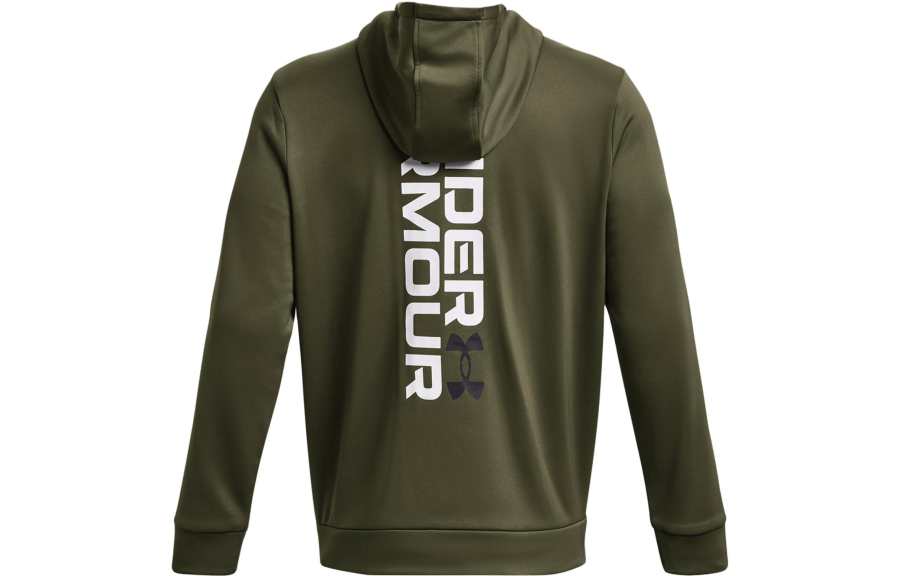 Under Armour Fleece Sweatshirts Men's Green Hooded Moderate Regular