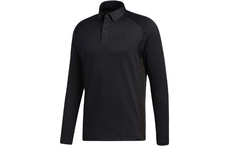 Adidas Adidas Polo Shirts Men's Black Polo Collar Moderate Straight Fit