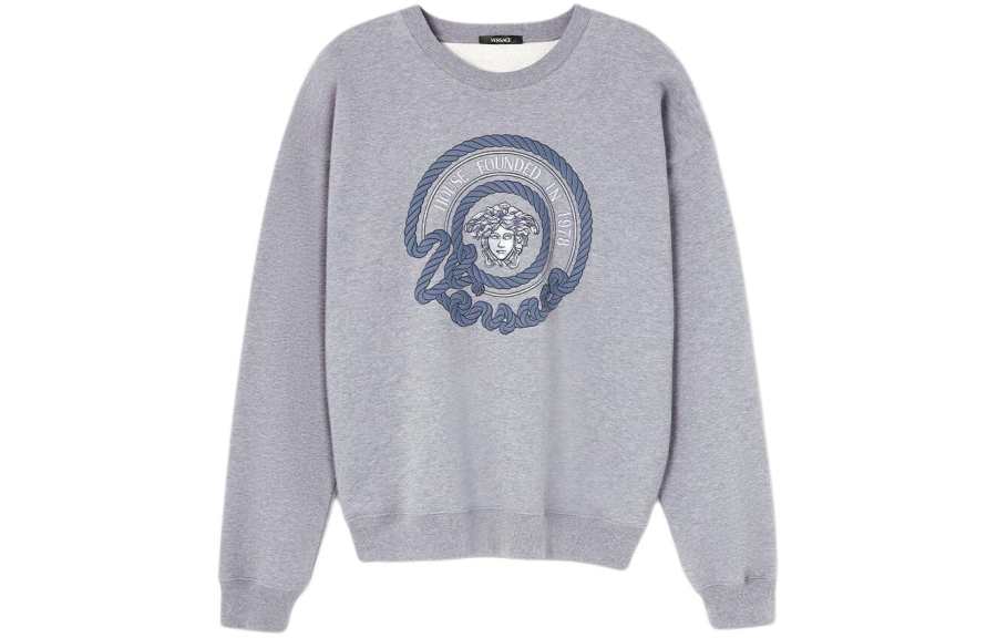 VERSACE Versace Medusa-embroidered cotton sweatshirt