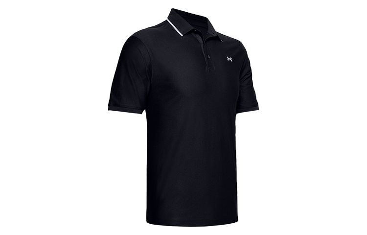 Under Armour Playoff Polo Shirts Men's Black Polo Collar Moderate Straight Fit
