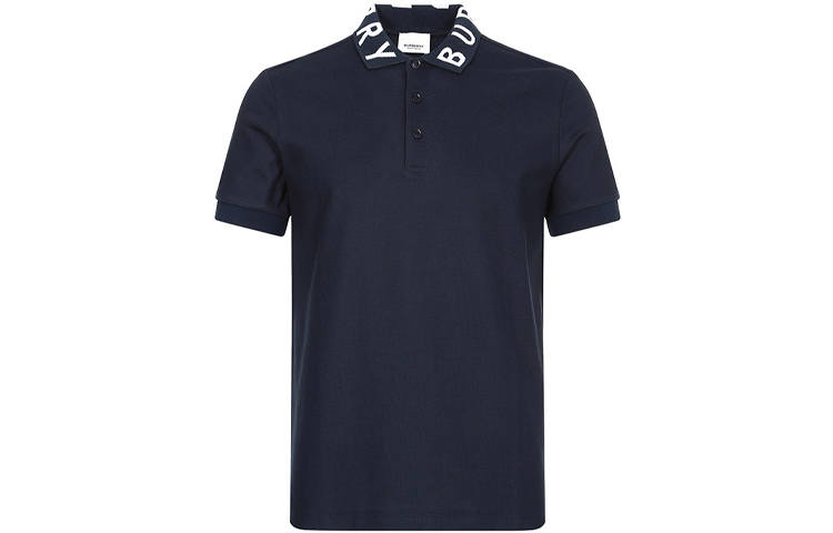 Burberry Men's Ryland Collar Logo Polo Shirt Navy