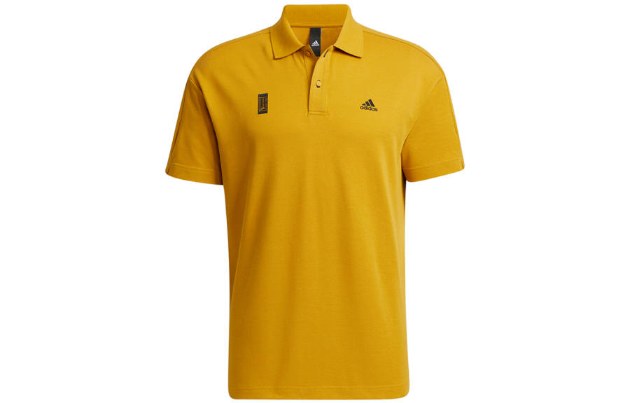Adidas Adidas Polo Shirts Men's Gold Crew Neck Moderate Straight Fit