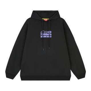 KUMPOO Sweatshirts Unisex Black Hooded Moderate Regular