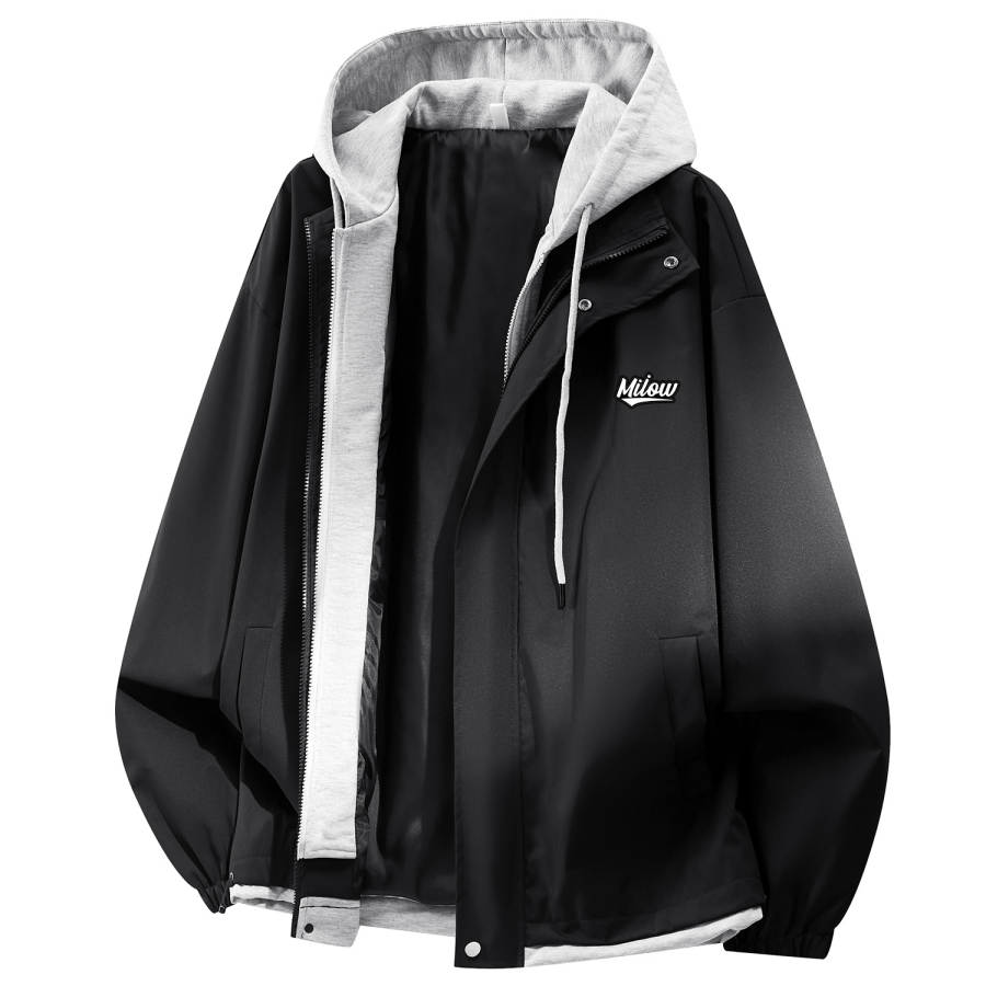 MIIOW Jackets Unisex Hooded Moderate Mock Two Piece