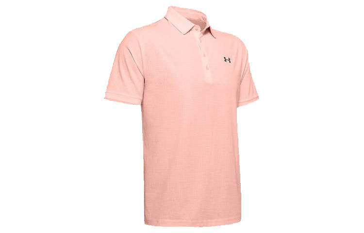 Under Armour Playoff Polo Shirts Men's Light Pink Polo Collar Moderate Straight Fit