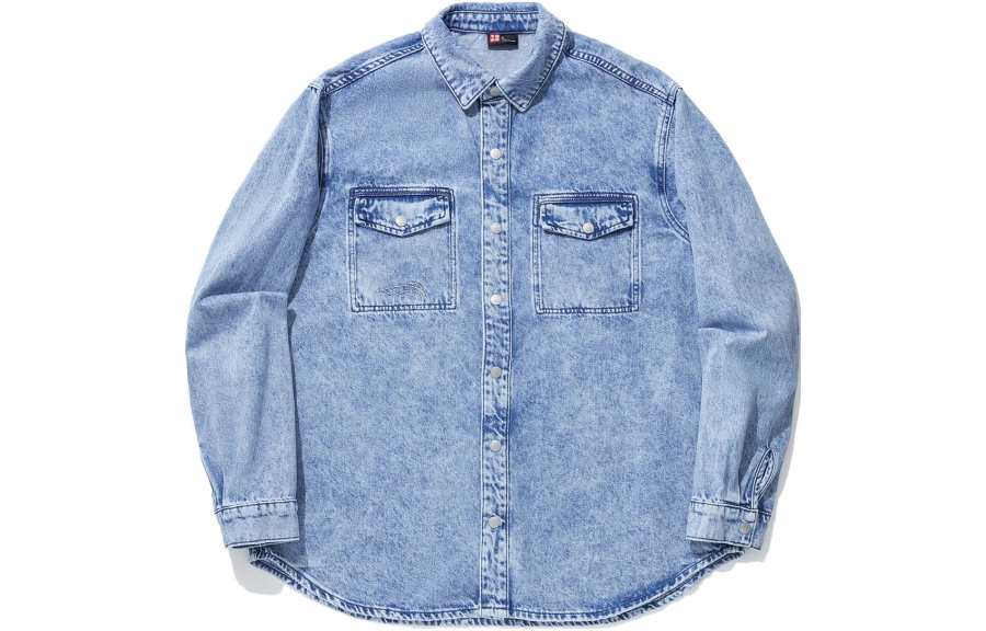 Li-Ning Li Ning Shirts Men's Light Blue Square Collar Moderate Denim