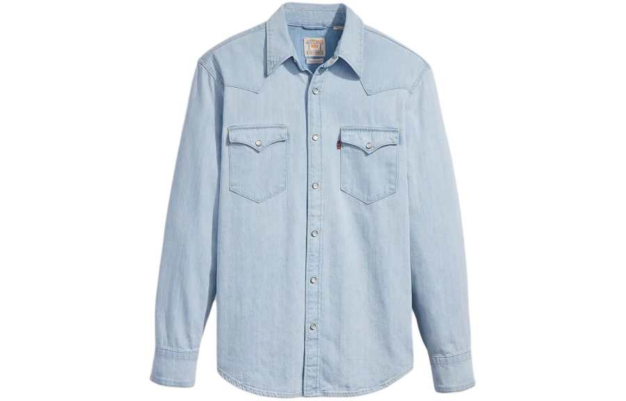 Levis Barstow Standard Fit Western Shirt Men's Light Blue
