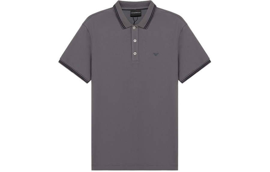 EMPORIO ARMANI Polo Shirts Men's Dark Gray Polo Collar Moderate Other