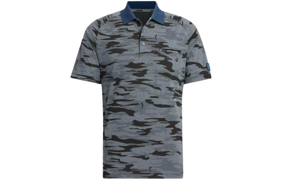 Adidas Adidas Polo Shirts Men's Gray Polo Collar Moderate Straight Fit