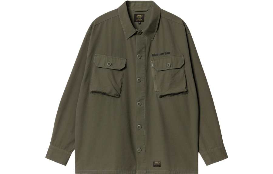 Carhartt WIP Shirts Men's Green Lapel Moderate Shirt