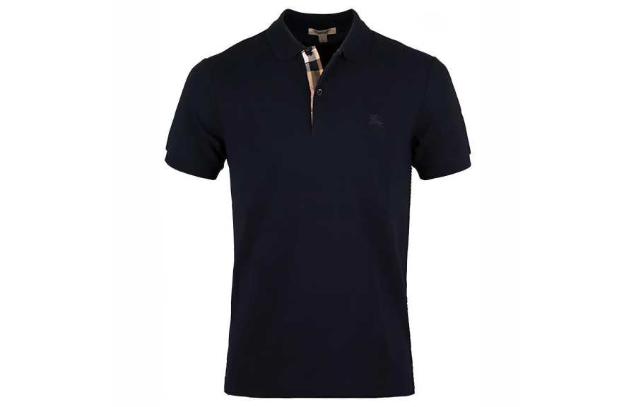 Burberry Logo Lapel Short-Sleeve Polo Shirt Navy Blue