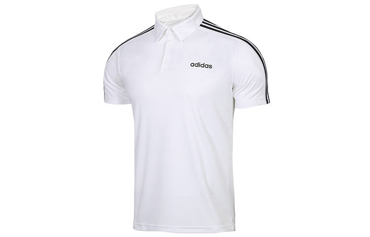 Adidas Adidas Polo Shirts Men's White Crew Neck Moderate Straight Fit