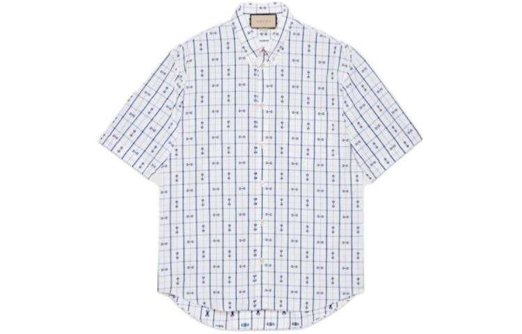 GUCCI Horsebit-print Cotton Shirt