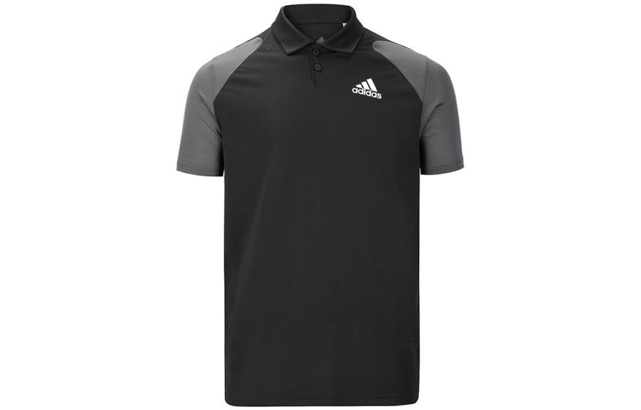 Adidas Adidas Polo Shirts Men's Black Polo Collar Moderate Straight Fit