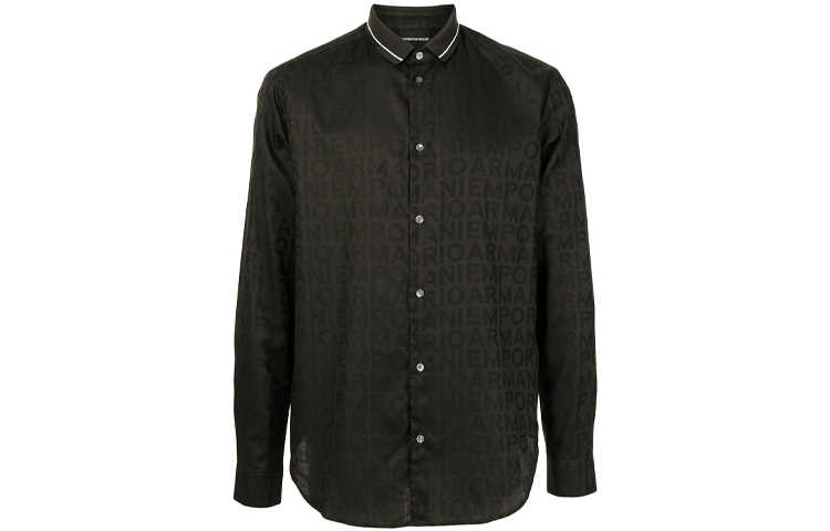 Emporio Armani logo-print cotton shirt