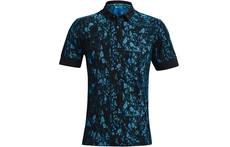 Under Armour CURRY Polo Shirts Men's Blue Polo Collar Moderate Straight Fit
