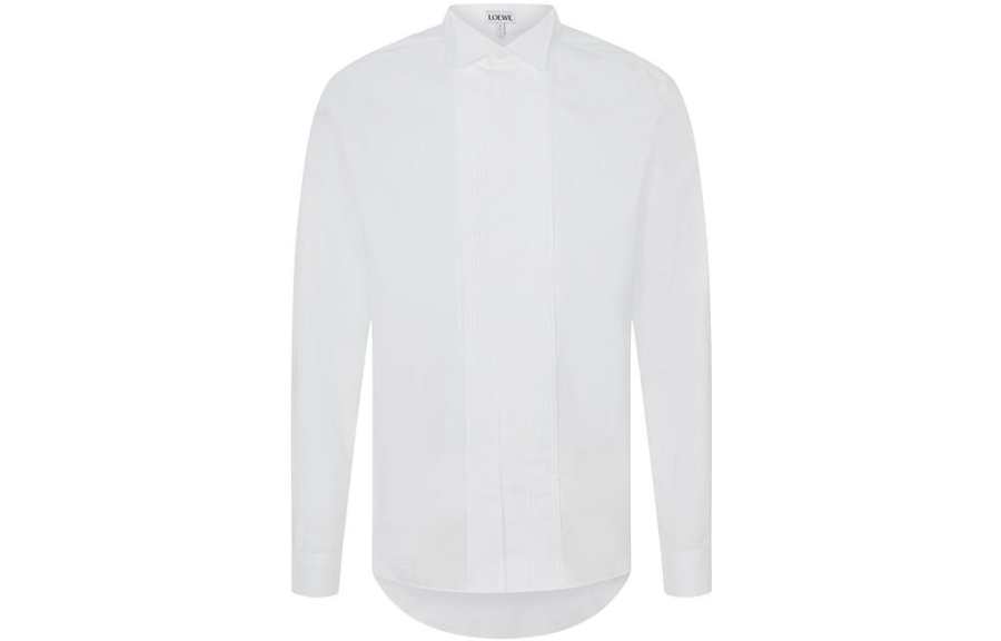 LOEWE LOEWE Shirts Men's White Lapel Moderate Shirt