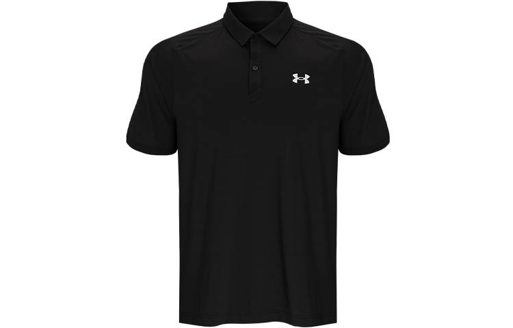 Under Armour Polo Shirts Men's Black Polo Collar Moderate Straight Fit