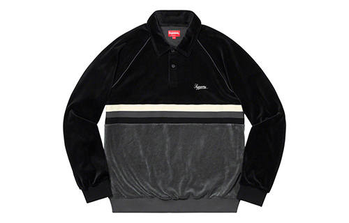 Supreme Supreme Stripe Velour Raglan L/S Polo