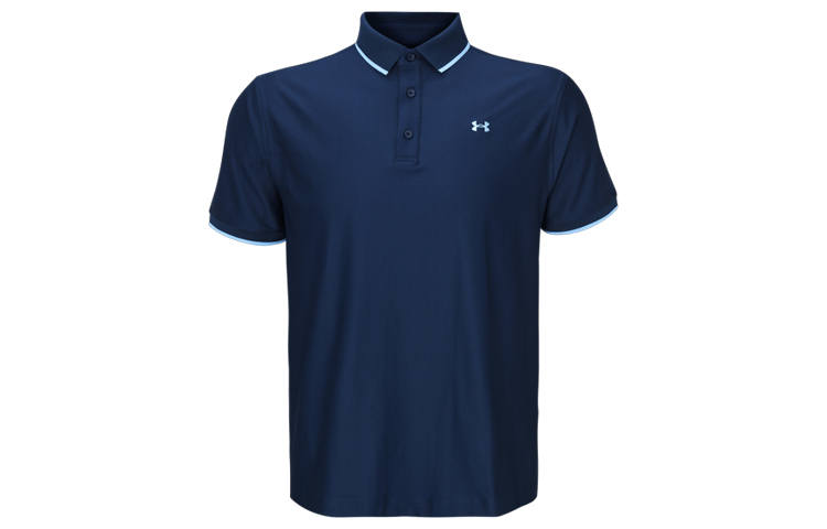 Under Armour Polo Shirts Men's Dark Blue Polo Collar Moderate Straight Fit
