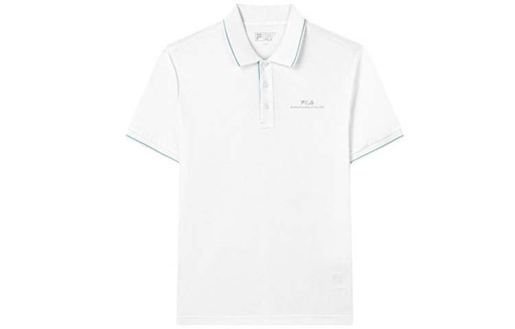 FILA Polo Shirts Men's White Polo Collar Moderate Straight Fit