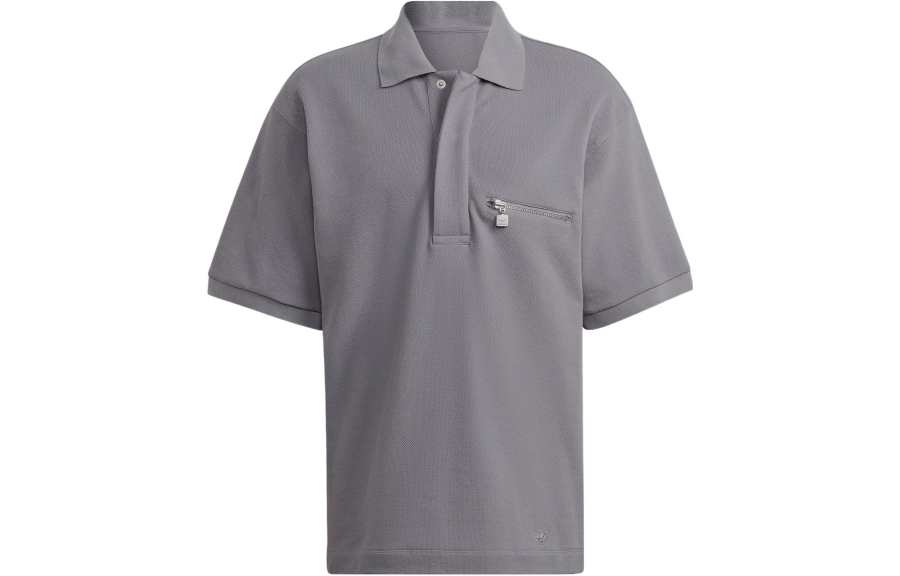 Adidas Originals TIE BREAK POLO Shirts Men's Light Gray Polo Collar Moderate Straight Fit
