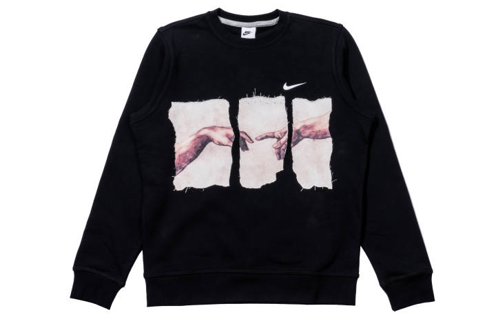 Nike Nike Logo Print Crew Neck, Long Sleeved Sports Sweatshirt Men's Black