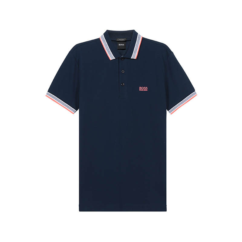 HUGO BOSS Short Sleeved Polo Shirt Men's Dark Blue