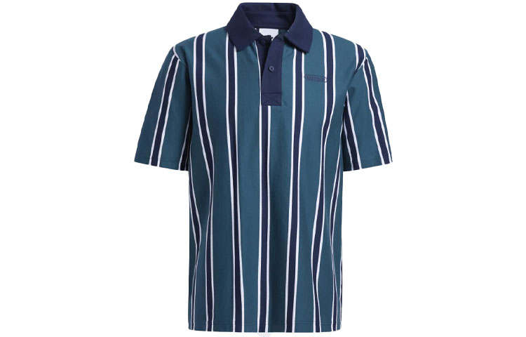 Adidas Originals Polo Shirts Men's Water Duck Green Polo Collar Moderate Straight Fit