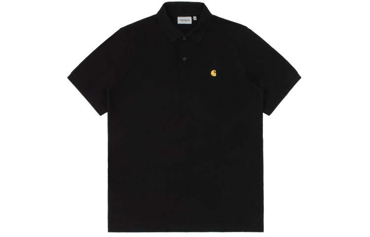 Carhartt WIP SS21 Chase Pique Polo Chase Polo Shirt Men's Black