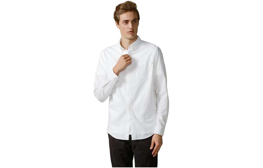 Timberland Shirts Men's White Pointed Collar Thin Shirt