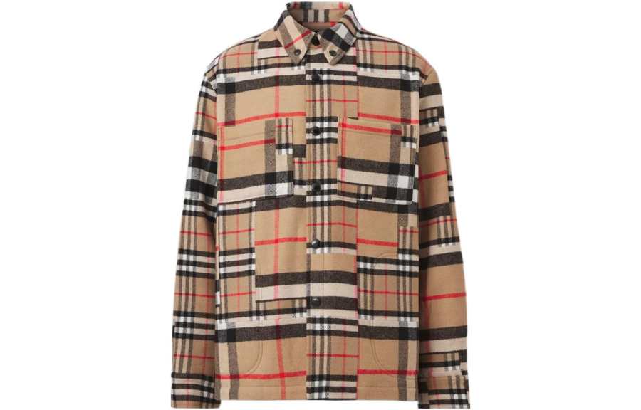 Burberry Burberry Check Pattern Patchwork Wool Oversized Overshirt