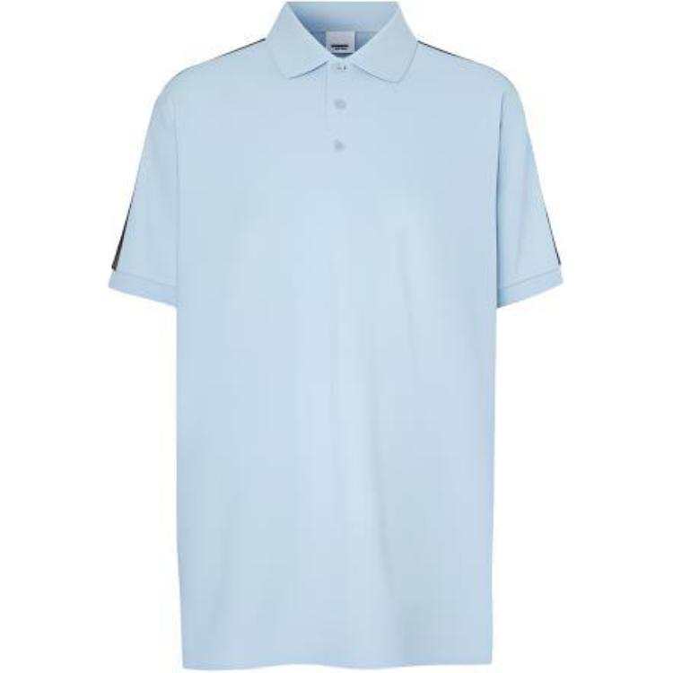 Burberry Polo Shirts Men's Light Blue Polo Collar Moderate