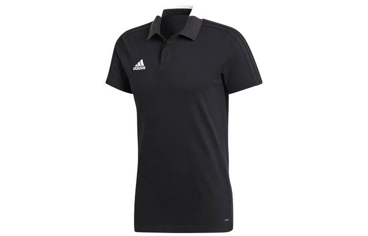 Adidas Adidas Polo Shirts Men's Black Polo Collar Moderate Straight Fit