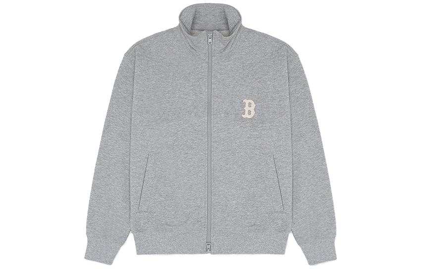 MLB MLB Sweatshirts Unisex Heather Gray Stand Collar Moderate Cardigan