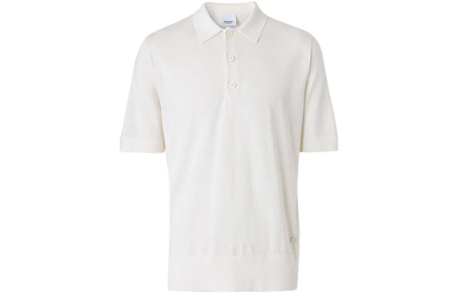 Burberry Polo Shirts Men's White Polo Collar Moderate