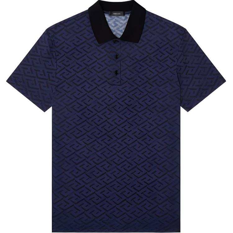 VERSACE VERSACE Polo Shirts Men's Blue Polo Collar Moderate